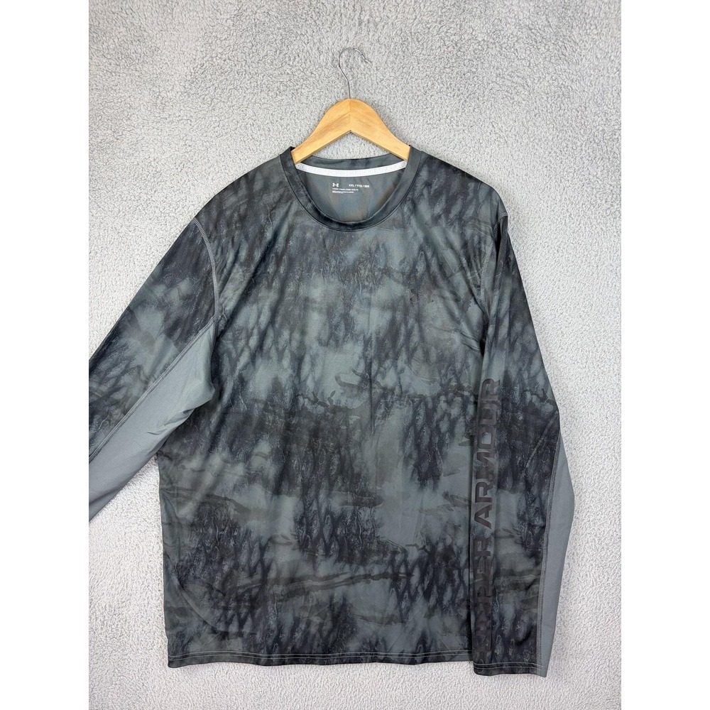 Under Armour Shirt Mens 2XL Gray Camo Iso-Chill Long Sleeve Athletic Top Mens